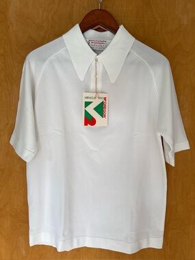 Vintage NWT McGregor White Short Sleeve Polo with Pointed Collar